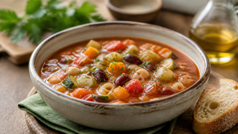 Minestrone s těstovinami
