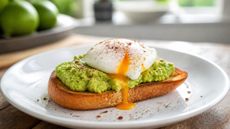Avokádový toast s vejcem na hniličku
