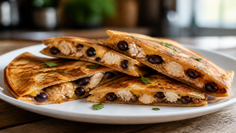 Quesadilla s kuřetem a fazolemi