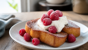 Francouzský toast s mascarpone a malinami