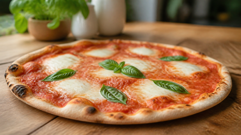 Pizza Margherita na tenkém těstu
