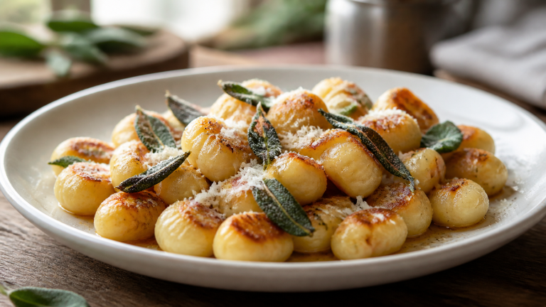 Gnocchi s hnědým máslem a šalvějí