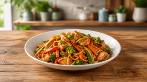 Kuřecí stir-fry s nudlemi