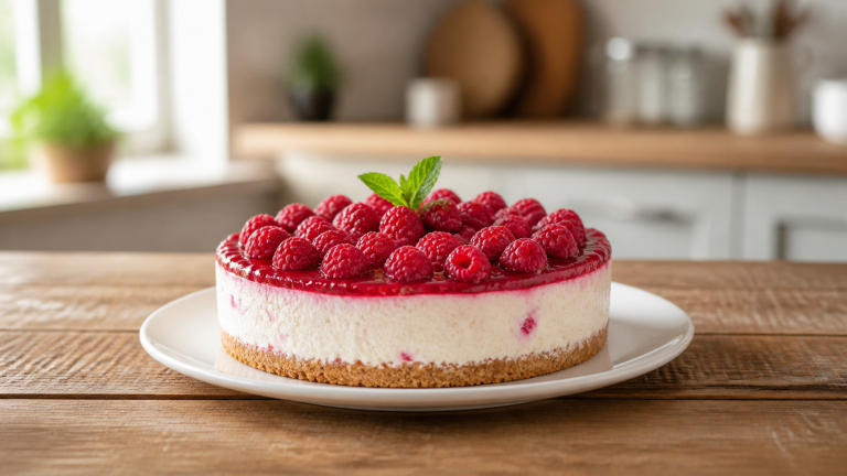 Malinový cheesecake bez pečení