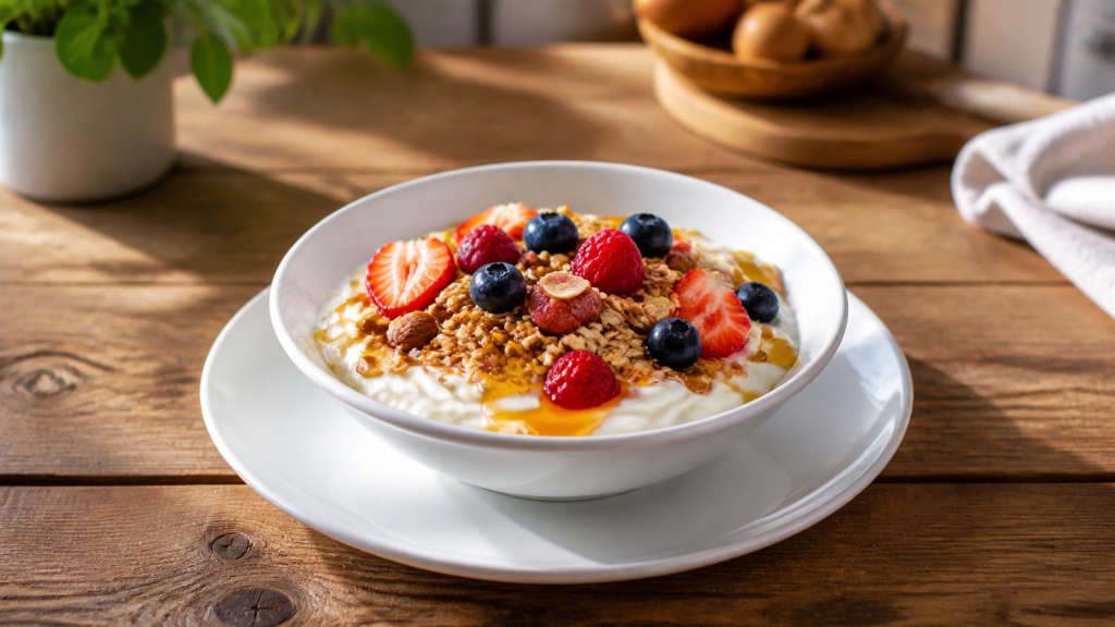 Domácí granola s jogurtem a medem