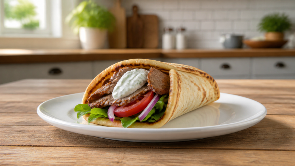 Domácí gyros s tzatziki a pitou