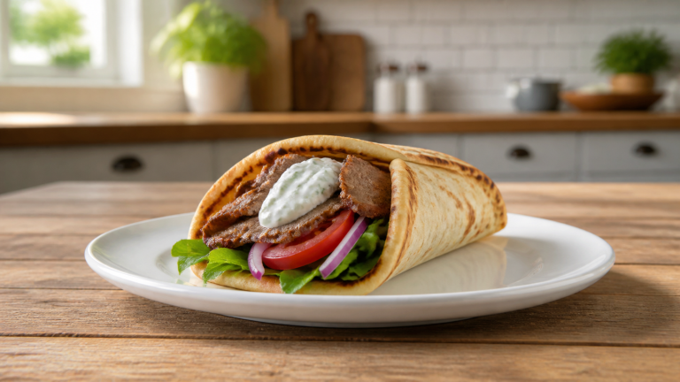 Domácí gyros s tzatziki a pitou