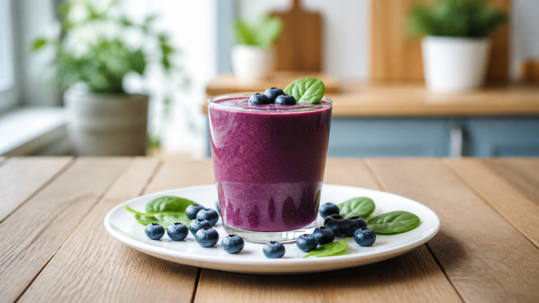Smoothie z borůvek a špenátu