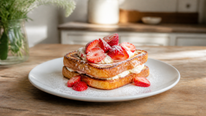 Francouzský toast s mascarpone a jahodami