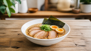 Polévka ramen s vepřovým bůčkem