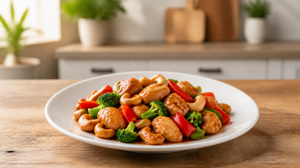 Kuřecí stir-fry s cashew ořechy