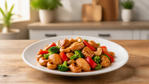 Kuřecí stir-fry s cashew ořechy