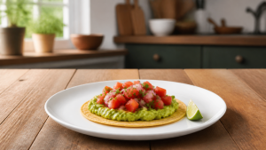 Kukuřičná tortilla s avokádem a salsou