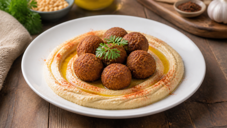 Střední východ falafel s hummusem