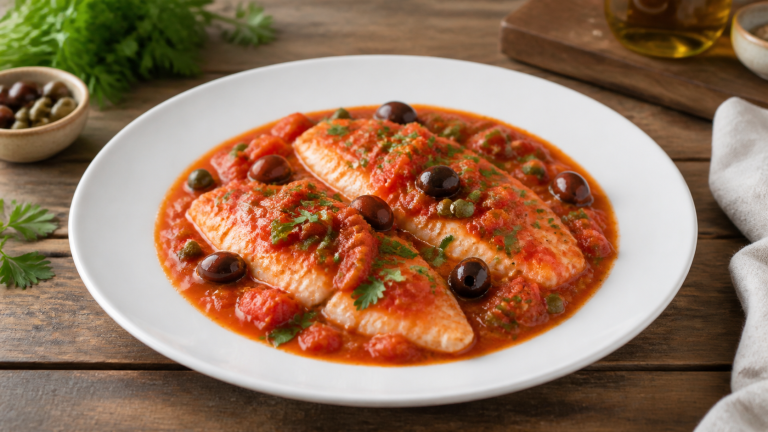 Italský rybí filet alla livornese