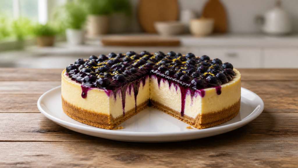 Citronový cheesecake s borůvkami